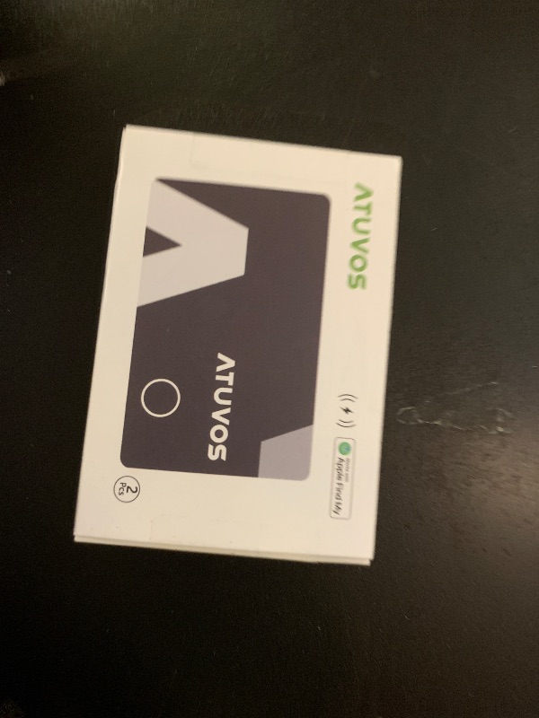 Photo 1 of [Apple MFi Certified] ATUVOS Rechargeable Wallet Card, Ultra-Thin 1.6mm Blueooth Air Tag Tracker Works with Apple Find My (iOS Only), Item Locator for Passport, Luggage, IP67 Waterproof, 2 Pack