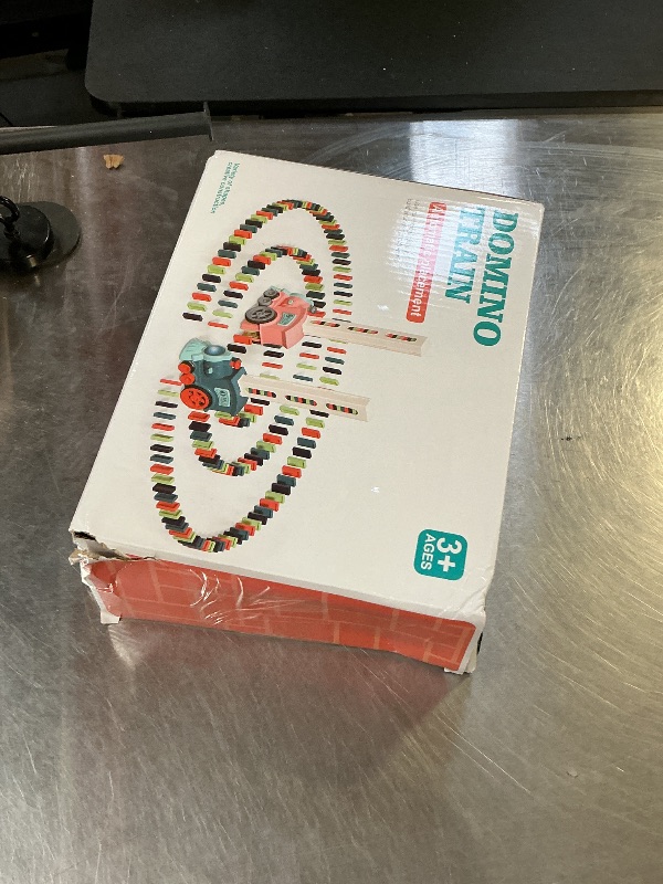 Photo 1 of 200 PCS Domino Train Toys Set with Stickers, Automatic Dominos Building and Stacking Creative Game, Electric Dominoes Stem Montessori Toys for Kids Autistic Boys Girls 2 3 4 Christmas Birthday Gifts