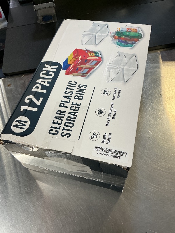 Photo 1 of 12 PACK Multi-Use Clear Plastic Storage Bins for Organizing w/ Labels - Home, Kitchen, Bathroom, Office, Pantry Cabinet Shelf Organizer Bins - SOHO Collection, RV, Fridge Organization Containers