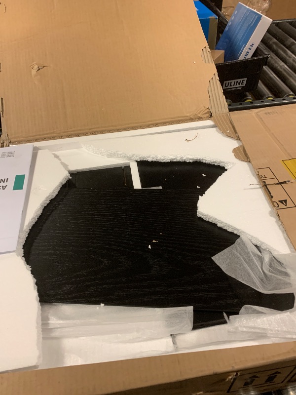 Photo 1 of DWVO 40 Inch Black Floating Bathroom Vanity, Wall Mounted Bathroom Vanity with White Quartz Stone Countertop and Ceramic Basin Sink Bathroom Cabinet with 2 Drawers & 2 Storage Cabinets