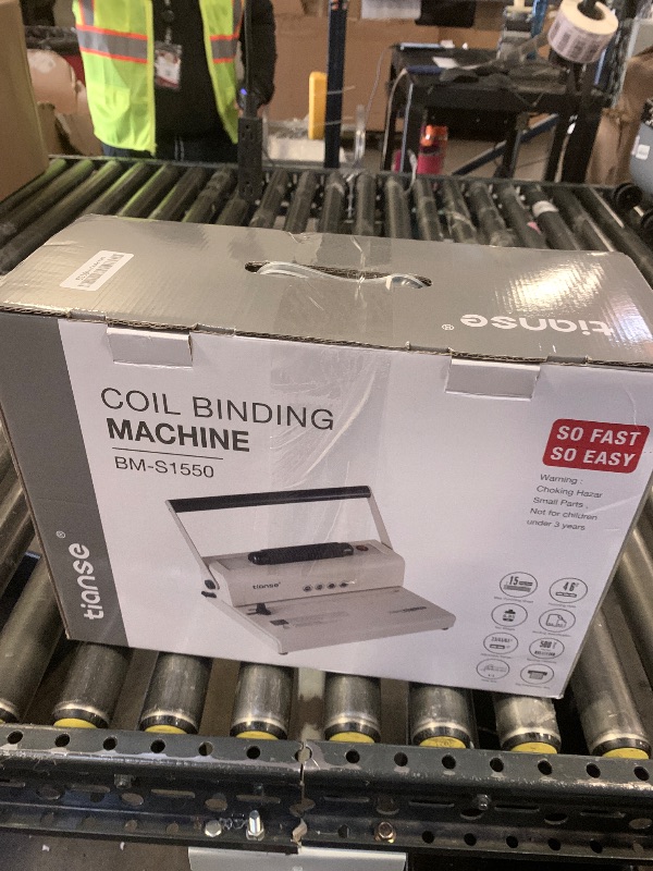 Photo 1 of TIANSE Coil Binding Machine, Electric Coil Inserter, Manual Round Hole Punch, 15 Sheets Punch Capacity, Perfect for Letter Size / A4 / A5, Comes with 100pcs 5/16'' Plastic Coil Binding Spines & Plier