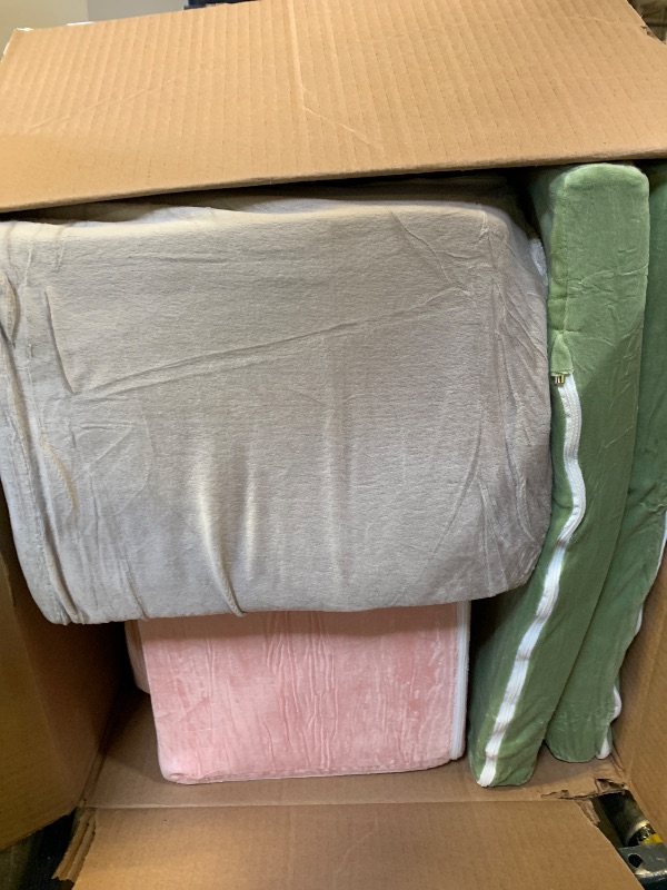 Photo 1 of ANGELBECKE Foam Climbing Blocks with Ball Pit for Toddler, 9-Piece Soft Toddlers Climbing Toy Indoor for Kids Crawling, Soft Play Set Playground