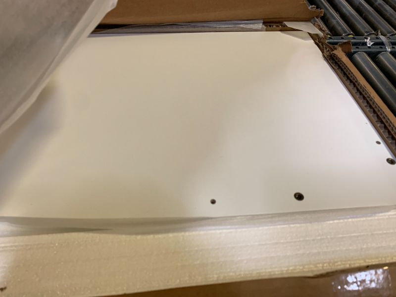 Photo 1 of QUALIKRAFT White Vanity Set with LED Mirror & Stool, Makeup Desk with Built-in Power Outlet (2 AC & 2 USB), 2 Large Drawers & 6 Shelves, Lighted Dressing Table for Bedroom Organization