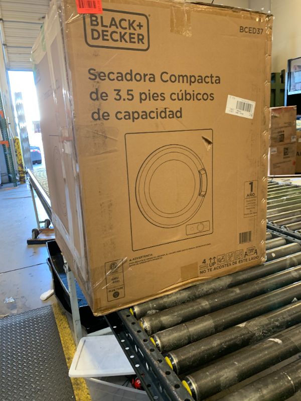 Photo 1 of BLACK+DECKER BCED37 Compact Dryer for Standard Wall Outlet, Small, 4 Modes, Load Volume 13.2 lbs., White