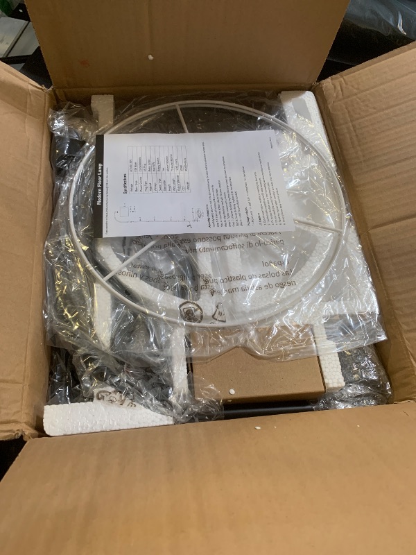 Photo 1 of ?Upgraded? Dimmable Black Floor Lamp, 1200 Lumens LED Bulb Included, Arc Floor Lamps for Living Room Modern Standing Lamp with Black Shade, Tall Lamp for Living Room Bedroom Office Reading Room Office