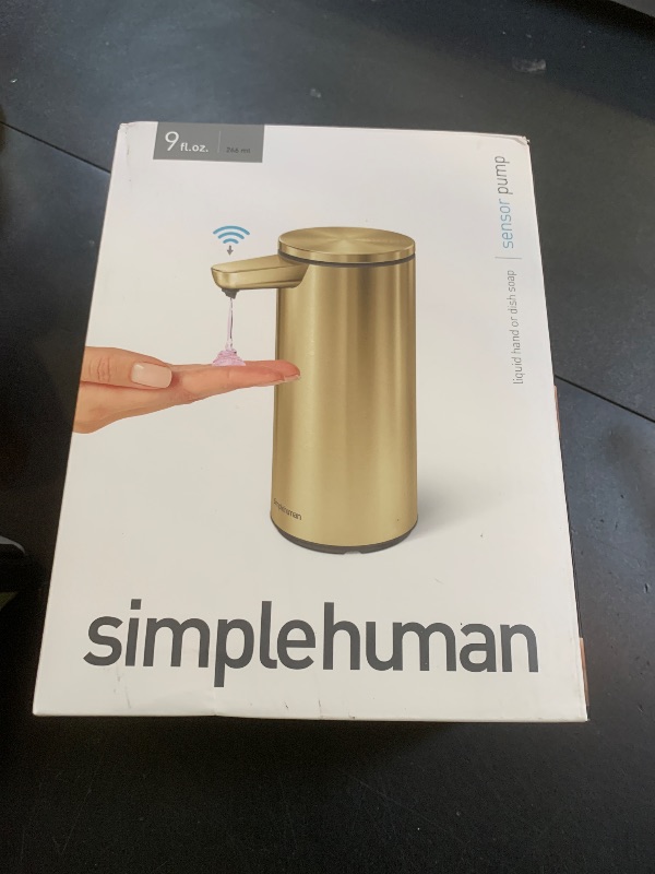 Photo 1 of **INCOMPLETE** simplehuman 9 oz. Touch-Free Automatic Rechargeable Sensor Pump, Brass Stainless Steel, New