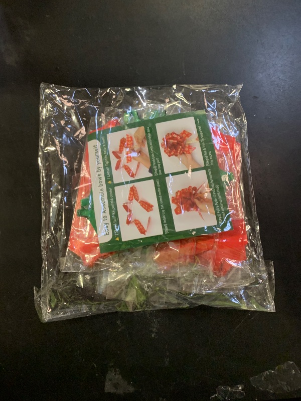 Photo 1 of 12 pcs Large Christmas Bows for Gift Wrapping, 5inch Wide Xmas Pull Bows for Presents, Gift Baskets, Christmas Tree, Wine Bottles, Decorations (red and Green)