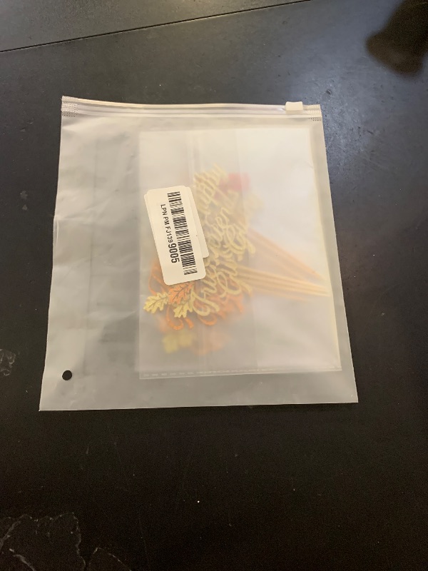 Photo 1 of 24 Pcs Glitter Happy Thanksgiving Cupcake Toppers for Day Decorations, Fall Theme Cake Topper for Party Supplies (Happy Friendsgiving)