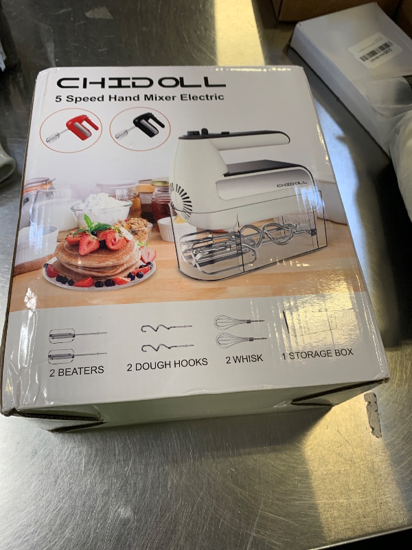 Photo 1 of 5-Speed Electric Hand Mixer, 800W Handheld Mixer with Turbo for Baking & Cooking, Kitchen Food Mixer with Storage Case & 6 Stainless Steel Attachments (2 Beaters, 2 Dough Hooks, 2 Whisks)-Red