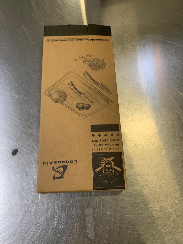 Photo 1 of Paring Knife Set, 2PCS Small Kitchen Knives for Fruit, 3.8 Inch Fruit Knives and 2.75 Inch Bird Beak Peeling Knife, Premium Germany Stainless Steel Ergonomic Handle, Elegant Black Ideal for Gift