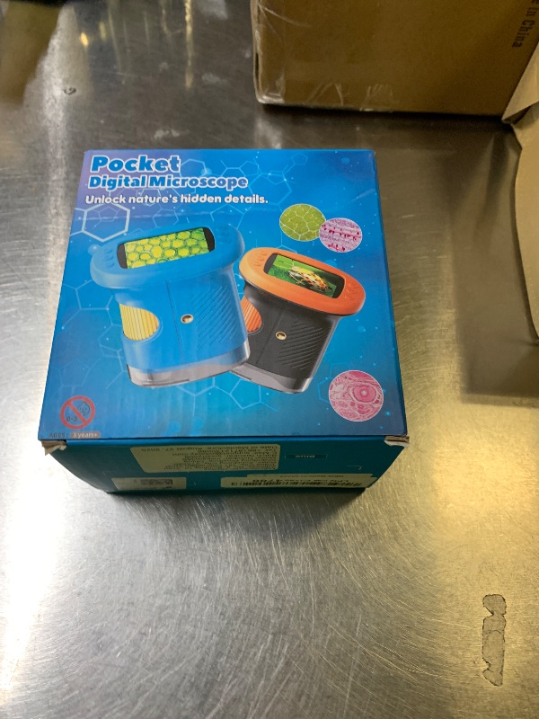 Photo 1 of 1000X Handheld Microscope for Kids, 4K 2.4" Screen Digital Kids Microscopes with 12 Slides, Portable Edu Toys Gifts for Age 3 4 5 6 7 8 9 10 11 12 Year Old Boys Girls Children Students(Blue)