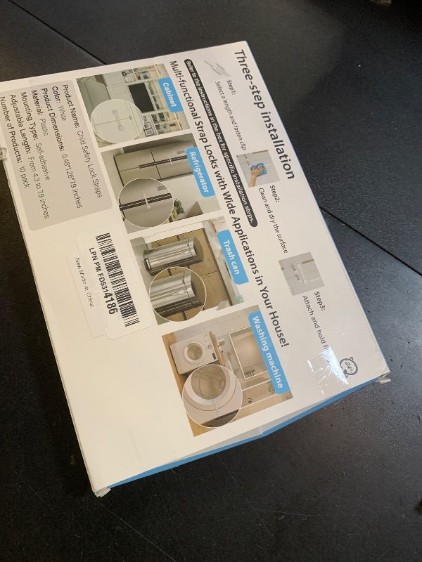 Photo 1 of 10 Pack Cabinet Locks Baby Proofing, Child Proof Cabinet Locks with 3M Adhesive - Easy Installation with Adjustable Straps, Multi-Purpose Child Safety Latches for Drawers Fridge Trash Cans Toilets