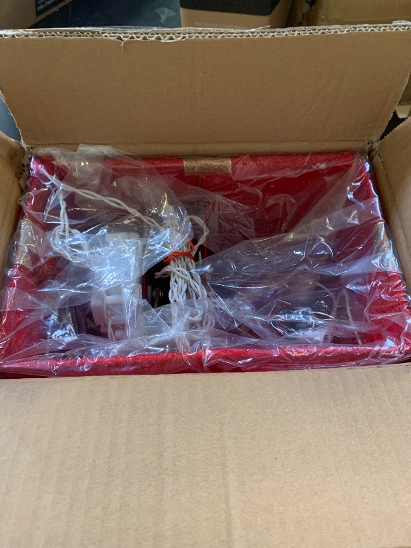 Photo 1 of Christmas Light Gift Box Red for Outdoor Indoor Decorations - Xmas Pop Up Santa Claus Presents Box, Decorative Snowflake Animated Gift Box Lighted for Porch Yard Under Tree Ornaments Holiday Decor