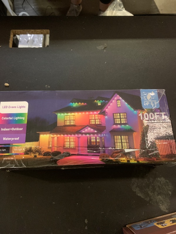 Photo 1 of 100FT Permanent Outdoor Lights for House, 2025 RGB LED Waterproof Christmas Lights Outdoor with Smart APP Remote Control, Outside Eaves Lighting House Decor for Holiday, Halloween, Roof, Party, Daily
