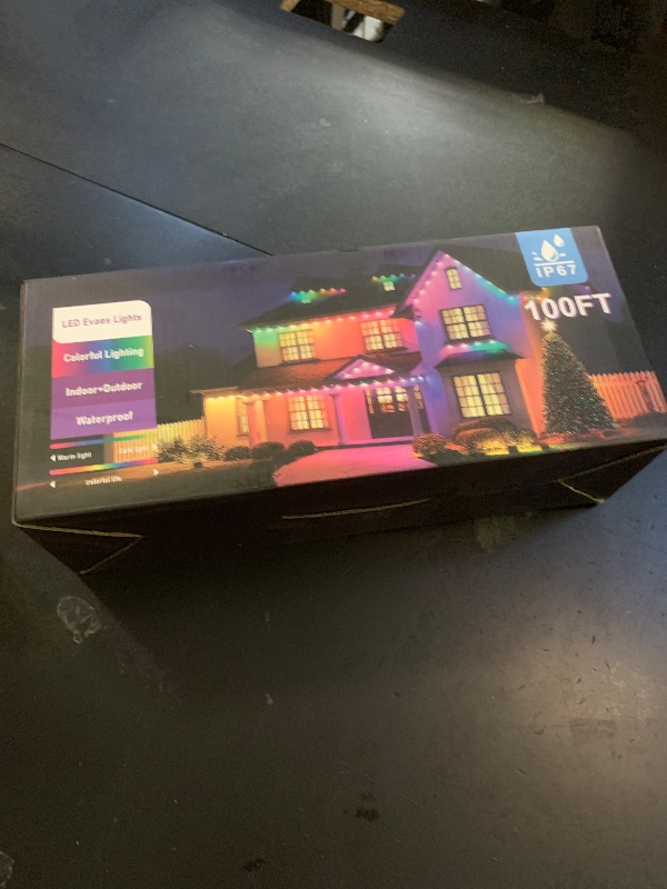 Photo 1 of 100FT Permanent Outdoor Lights for House, 2025 RGB LED Waterproof Christmas Lights Outdoor with Smart APP Remote Control, Outside Eaves Lighting House Decor for Holiday, Halloween, Roof, Party, Daily