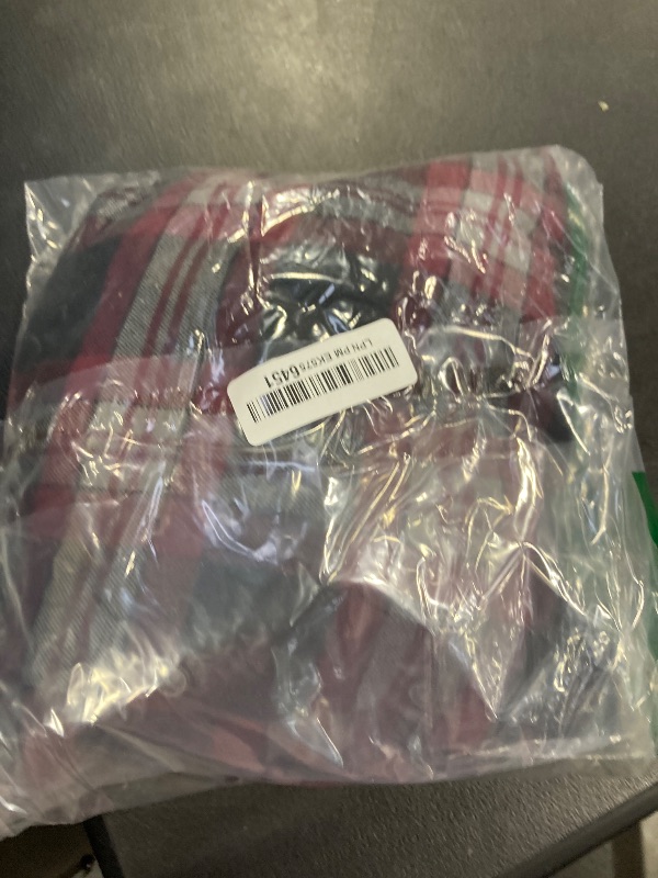 Photo 1 of Amazon Essentials Men's Flannel Shirts Long Sleeve, Slim-Fit Button Down Plaid, Black Burgundy Plaid, Medium