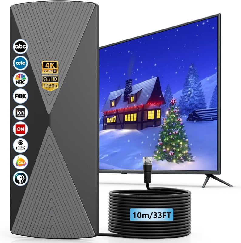 Photo 1 of 2025 TV Antenna Indoor Antenna for Smart TV Long Range Reception HD Digital Antenna Outdoor with Amplifier Signal Booster for Local Channels Supports 4K 1080p