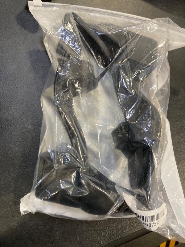 Photo 1 of Amazon Essentials Women's Two Strap Heeled Sandal, Black Faux Leather, 7