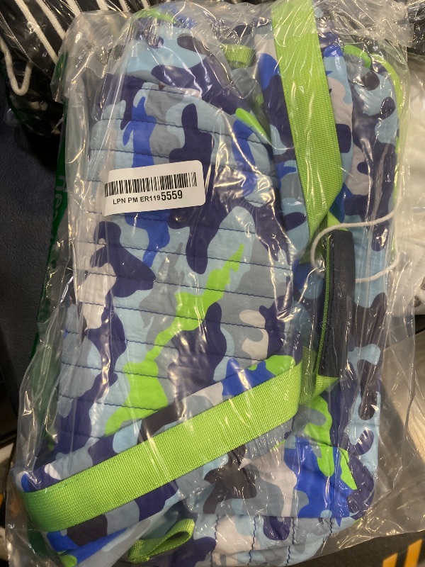 Photo 1 of Amazon Essentials Unisex Kids' Nylon School Backpack, Sky Blue Crazy Camo, One Size