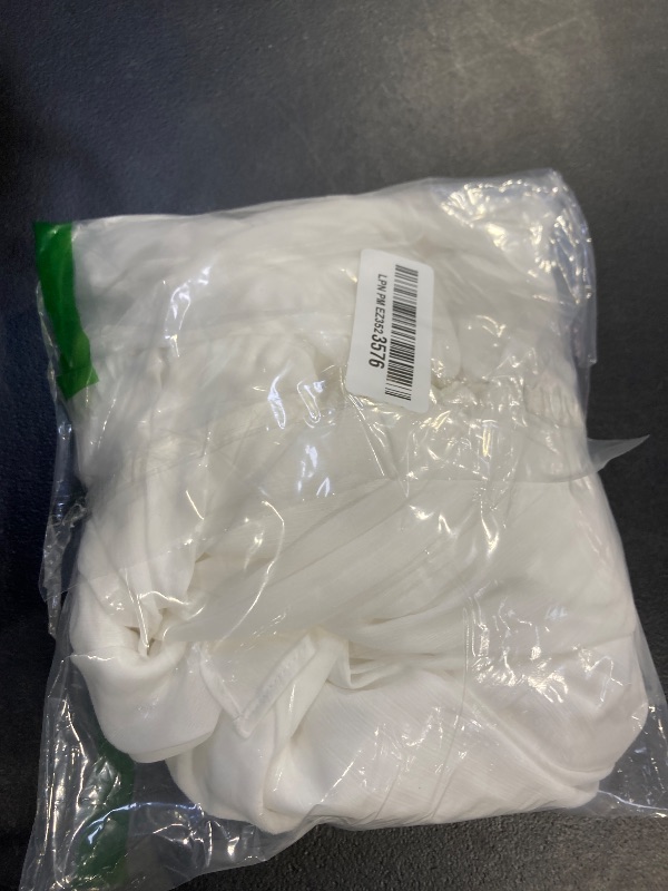 Photo 1 of AlvaQ Women Dress 2025 Spring Fall Long Sleeve Mini Dress Summer Sexy V Neck Knot Front Sundress White Medium