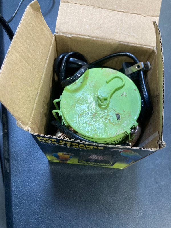 Photo 1 of Hamiledyi Ceramic Heat Lamp Bulb with Lampshade,Reptile Heat Lamp Guard 100W Bird Cage Heater Adjustable Temperature Anti-Scald Heating Bulb No Light Emitter for Reptile,Bearded