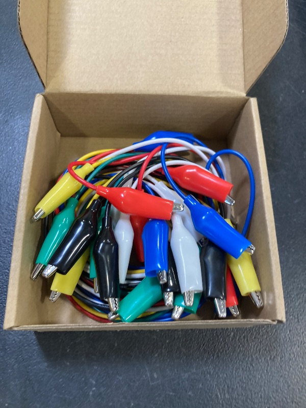 Photo 1 of 12pcs/40in. Alligator Clips Electrical with Wires UL1015/18AWG, 6 Colors Jumper Test Leads Set, 1.77in. Clips Soldered with Wires-EDGELEC