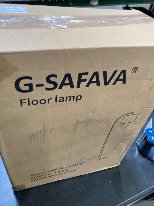 Photo 1 of 62.5" Gold Floor Lamp for Living Room Dimmable Standing Lamp with Remote & Foot Switch, 3 Color Temperatures Arc Tall Lamp Wood Mid Century Modern Floor Lamps for Bedroom Office, 9W Bulb Included