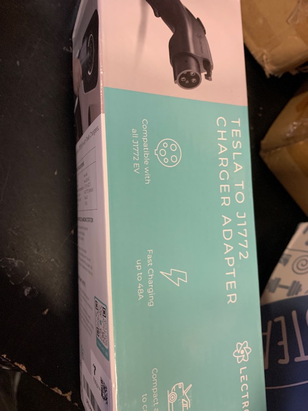 Photo 1 of Lectron Tesla to J1772 EV Charging Adapter – NACS Converter, 48 Amp & 250V, Compatible with Tesla High Powered Connectors, Destination Chargers & Mobile Connectors for J1772 Electric Vehicles (Black)