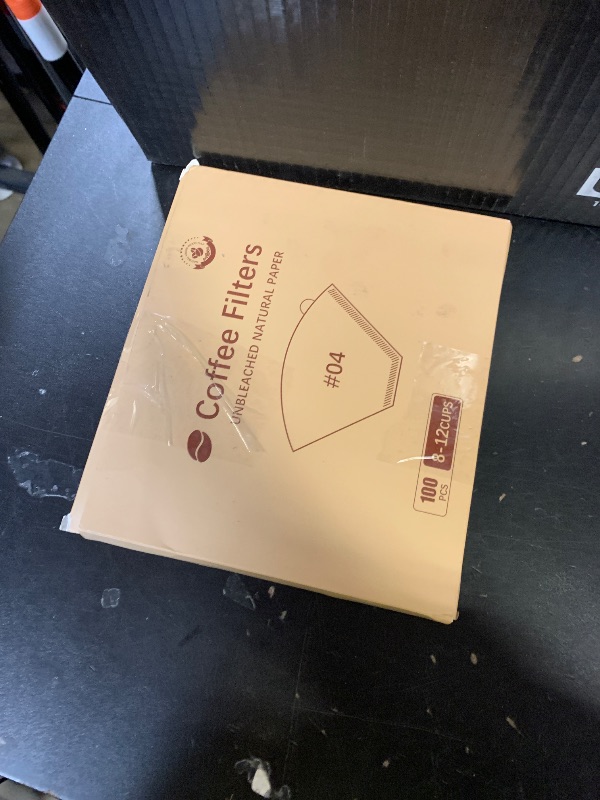 Photo 1 of #4 Cone Coffee Filters,100 Count Disposable Coffee Paper Filters,Unbleached Cone Filters 8-12 Cup, Filters For Pour Over and Drip Coffee Maker (100, #04)