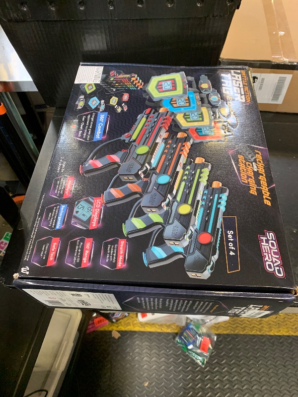 Photo 1 of Squad Hero Rechargeable Laser Tag 360° Sensors + LCDs - Set of 4 - Easter Gift Ideas for Kids Teens and Adults Boys & Girls Family Fun - Cool Teenage Lazer Group Activity, Teen Gifts Ages 8+ Year Old