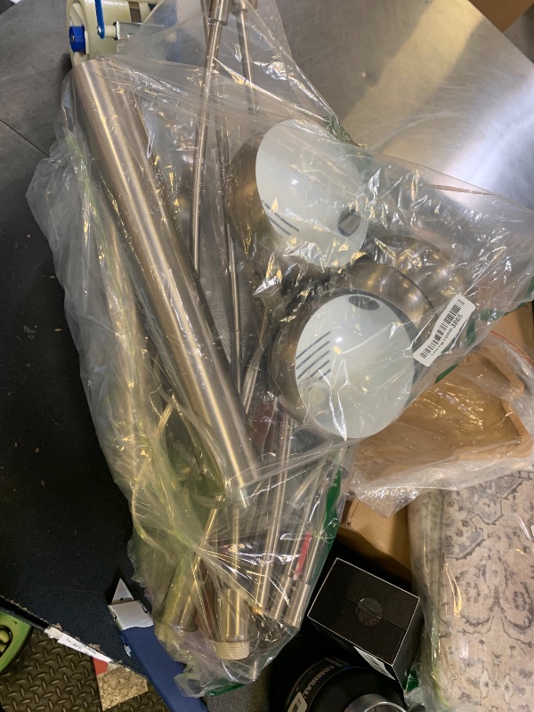 Photo 1 of Arc Floor Lamps for Living Room, Modern Tall Standing Lamp Remote Control,Stepless Dimmable Gold Floor Lamp with Hanging Dome Shade, Over Couch Arched Reading Lamp for Bedroom, Office (Bulb Included)