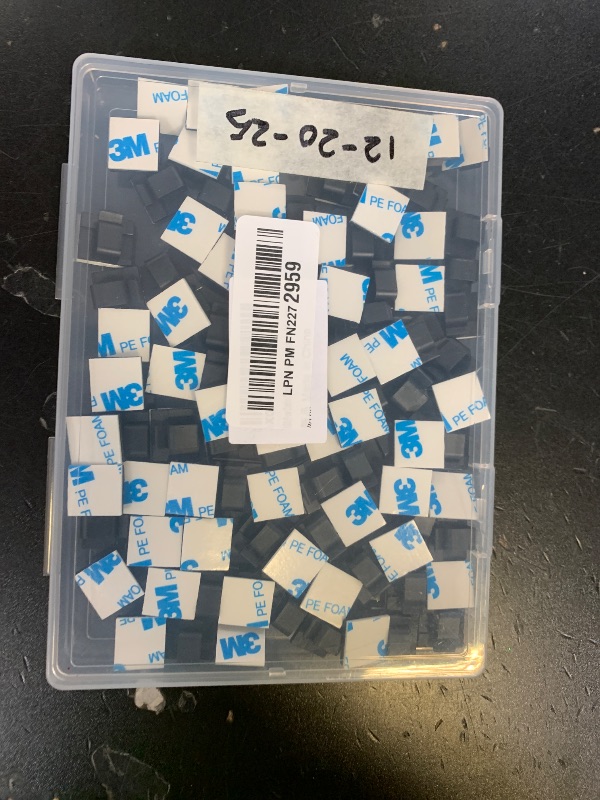 Photo 1 of 100 Pcs Cable Clips, Adhesive Cable Organizer Cord Holder Wire Clip Wire Management Self Adhesive Hooks Wire Holder for Office, Home (Black)