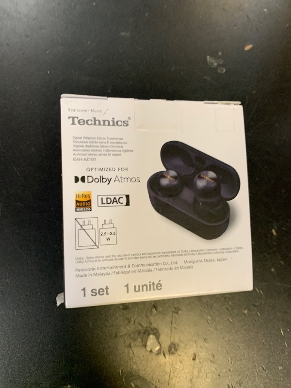 Photo 1 of Technics Reference Class Hi-Fi Wireless Earbuds, Dolby Atmos, Head Tracking, Adaptive Noise Cancelling, 3 Device Multipoint, 10-hr Battery, Wireless Charging, in Ear Headphones - EAH-AZ100-K (Black)