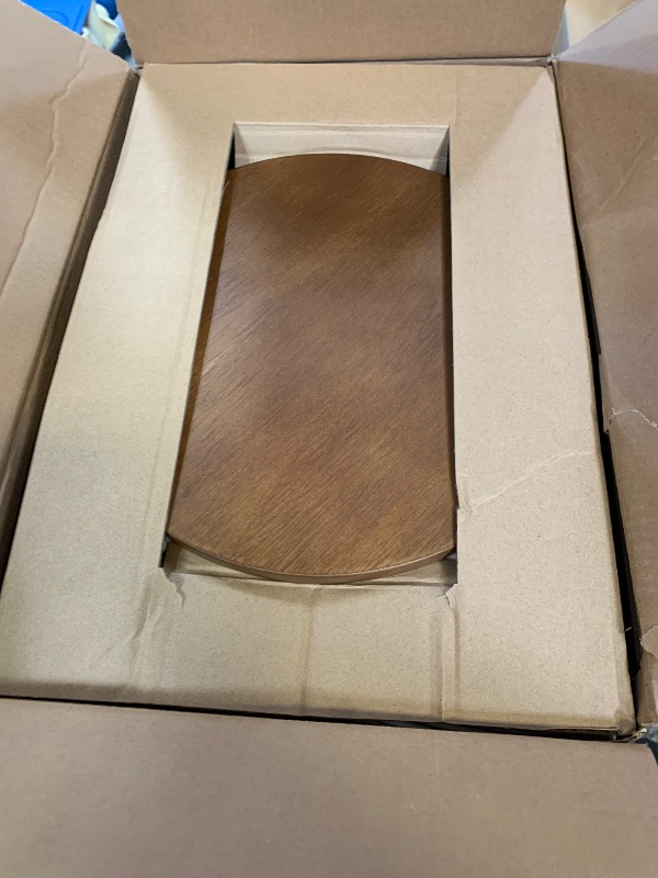 Photo 1 of LEPOWER Mid Century Wood Standing Lamp, Modern Design Shelf Floor Lamp for Living Room, Bedroom, Office, Flaxen Shade with E26 Base, Perfect for Reading or Ambient Lighting Dark Brown