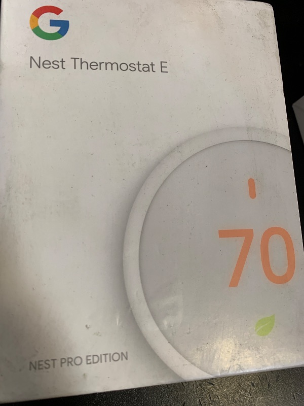 Photo 1 of Nest Thermostat E Programmable Smart Thermostat for Home, App Controlled via Wifi, Programmable, Compatible with Alexa and Google Assistant, Frosted White Color (T4002ES)