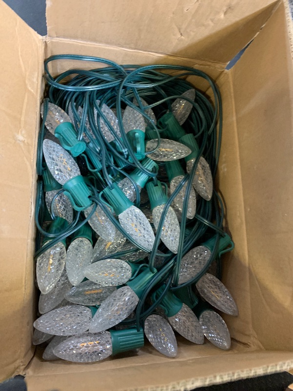 Photo 1 of Brightown Outdoor Christmas Lights, 200 Ft C9 LED Commercial String Lights with Warm White Strawberry C9 Bulbs, Waterproof Connectable UL Certified C9 Lights for Indoor Yard Xmas Tree House Decor