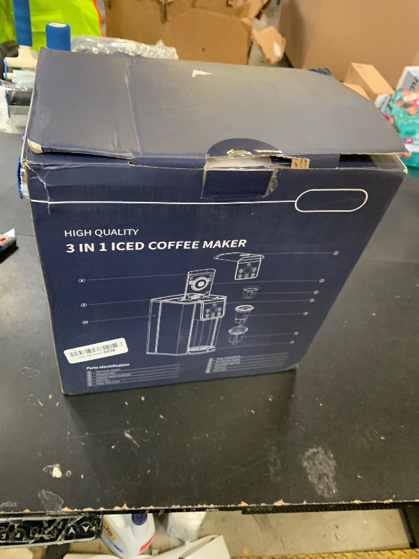 Photo 1 of KIDISLE Hot & Iced Coffee Maker with Bold Setting, Single Serve Coffee Maker for K Cup and Grounds, 6-14 Oz Brew Sizes, 50 Oz Removable Water Tank, One Cup Coffee Machine with Reusable Filter, White