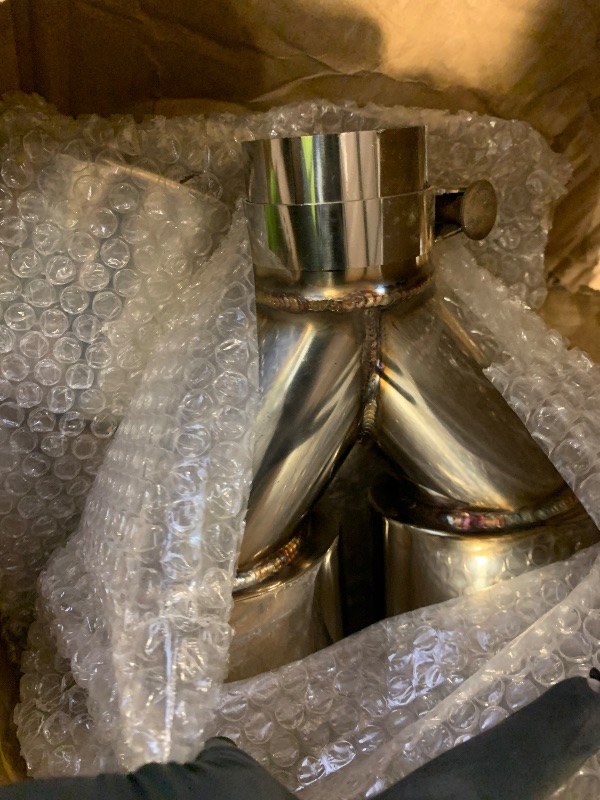 Photo 1 of BDBO Stainless Steel Exhaust Y Pipe Dual Exhaust Tips for Mercedes Benz C-Classs W204 C180 C200 C260 C300 C350 C63 2015-2018 Car Tailpipe Dual Exhaust Adapter Connector(PACK OF 2)