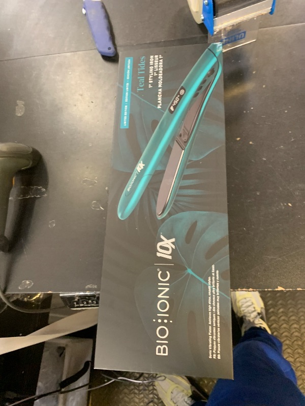 Photo 1 of Bio Ionic 10X Styling Iron, Hair Straightener with 1" Sonic Vibrating Plates, Flat Iron with Ion Generating Mineral Complex, Versatile Hair Straightener and Curler, Limited Edition Teal Tides