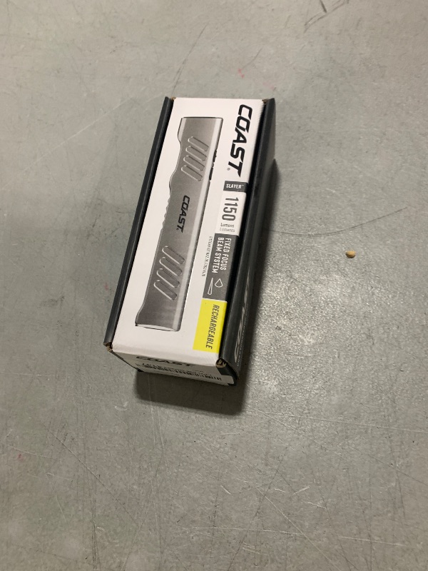 Photo 1 of PARTS ---Coast Slayer 1150 Lumen USB-C Rechargeable LED Flashlight with Spot/Flood, Memory Mode and Pocket Clip, Silver