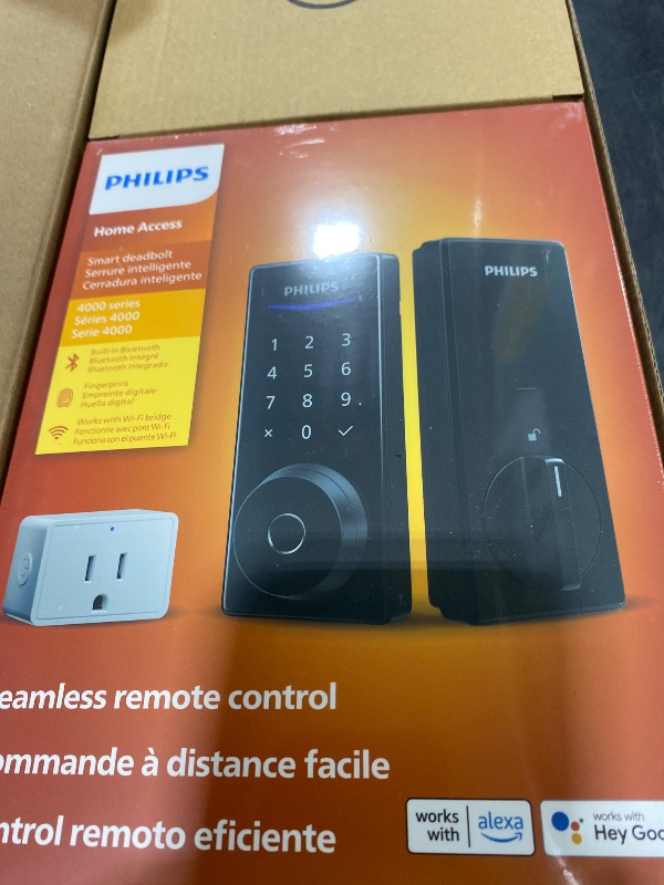 Photo 1 of Philips WiFi Smart Lock with Handle, Fingerprint Keyless Entry Door Lock with WiFi Bridge, Smart Locks for Front Door with Handle Set, APP Remote Control, Voice Control, Auto-Lock, Matte Black