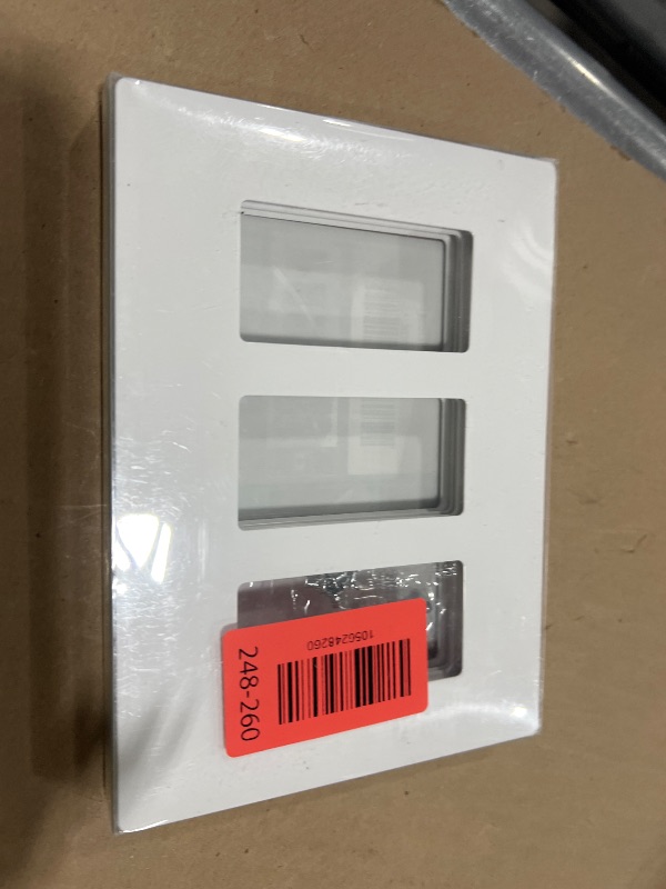 Photo 1 of [4 Pack] BESTTEN 3 Gang Mid-Size Screwless Outlet Cover, Midway Decorative Wall Plate, USWP6 Gloss Snow White, Midsize H4.88" x W6.74"