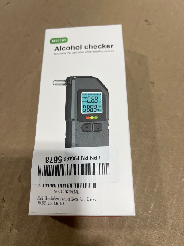 Photo 1 of Breathalyzer, Portable BAC Tester with Digital LCD Display, Personal Breath Alcohol Device with 20 Mouthpieces, Compact Handheld Monitor for Home, Travel, Parties, Car, Easy Use