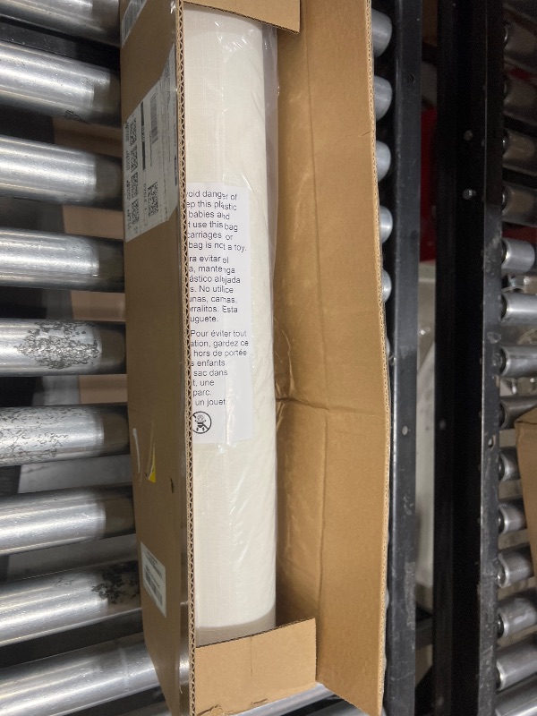 Photo 1 of 4-Panel Replacement Fabric for Sliding Panel Track Blinds – 23" W x 96" L – Fabric Only – Pre-Attached Hook & Loop Fasteners – Trimmable, No Bottom Rail Included, Light Filtering - White