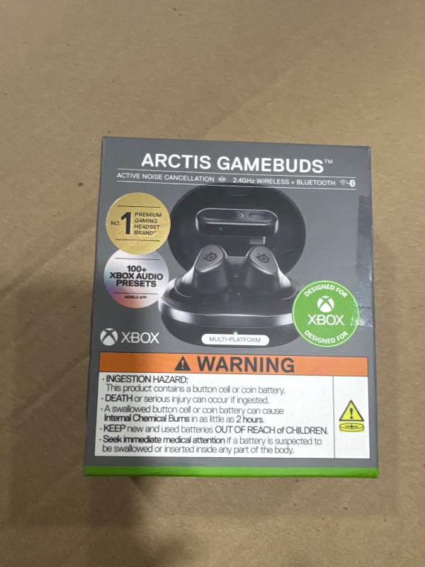 Photo 1 of SteelSeries Arctis GameBuds for Xbox/PC/PS5/Switch/Mobile — Quick-Switch 2.4GHz+Bluetooth 5.3 — Active Noise Cancelling — Mobile App — Water Resistant IP55 — 40H Battery with Qi Charging Case - Black
