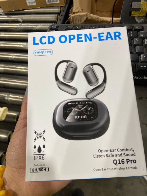 Photo 1 of Intelligent Touch Screen Open Ear Earbuds Ultra Comfort Bluetooth 5.4 Headphones Over The Ear Earphones with Ear Hooks IPX7 Waterproof Bone Conduction Earbuds for Running Fitness Sport Workouts,Grey5