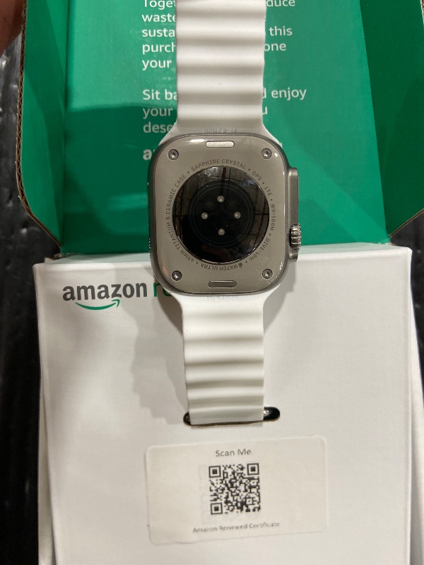 Photo 1 of Apple Watch Ultra 2 [GPS + Cellular, 49mm] - Titanium Case With White Ocean Band, One Size (Renewed Premium)