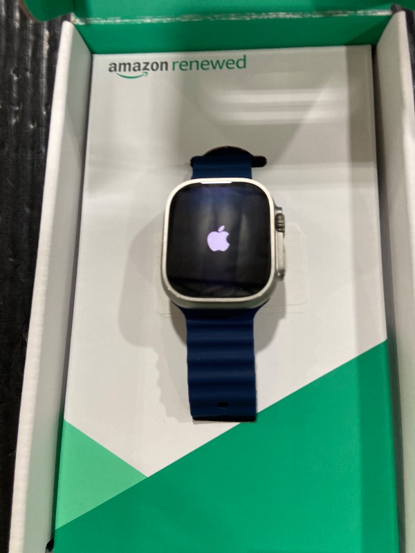 Photo 1 of Apple Watch Ultra 2 [GPS + Cellular, 49mm] - Titanium Case with Blue Ocean Band, One Size (Renewed Premium)