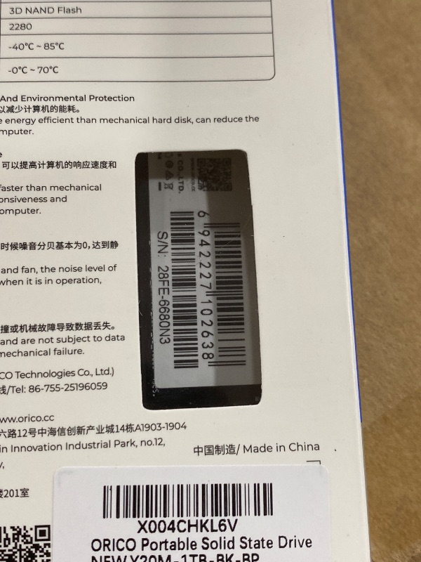 Photo 1 of ORICO 1TB M.2 2280 SATA SSD(Not PCIe NVMe), Internal M.2 SSD with B+M Key for Desktop/Laptop, SATA III 6Gbps NGFF Solid State Drive Low Power Consumption - Y20M