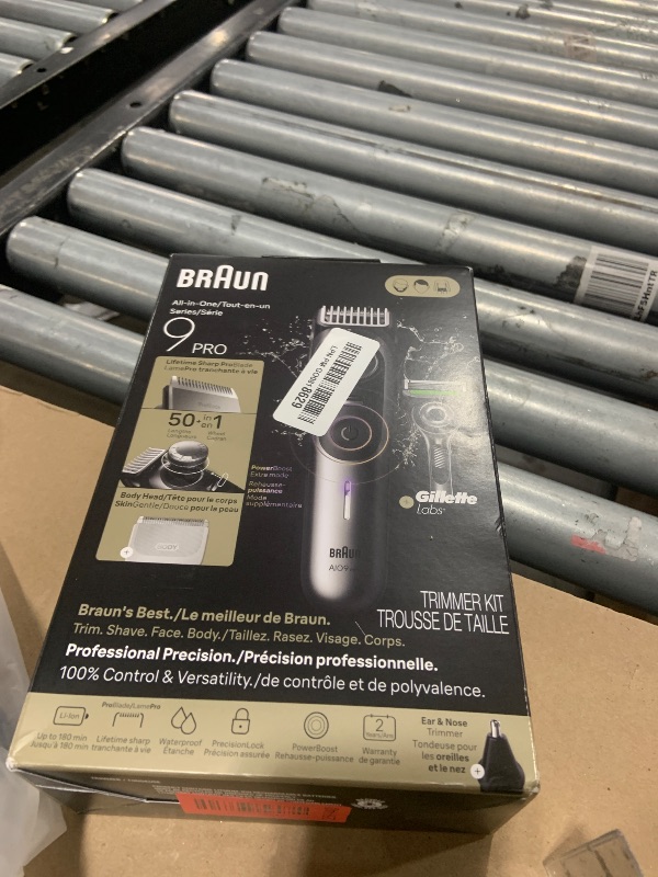 Photo 1 of Braun Series 9 PRO All-in-One Beard & Body Grooming Kit for Men, Cordless Trimmer, Hair Clippers & Shaver for Face, Hair & Body with Gillette Labs Razor, AIO 9550